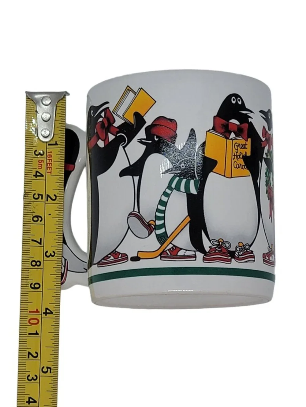 The Love Mug Collectible Christmas Coffee Penguins & Sneakers Vintage 1987